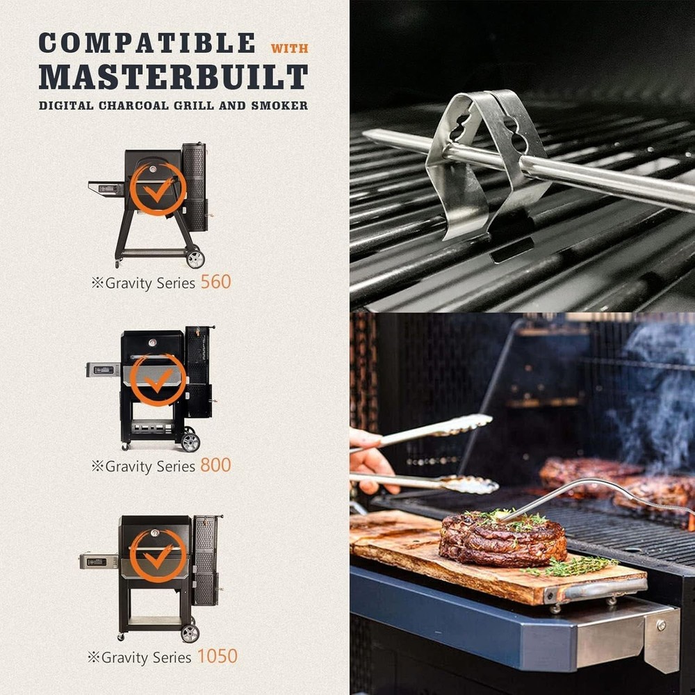 2-Pack Masterbuilt Compatible Meat Probe Set with Clips & Waterproof Design