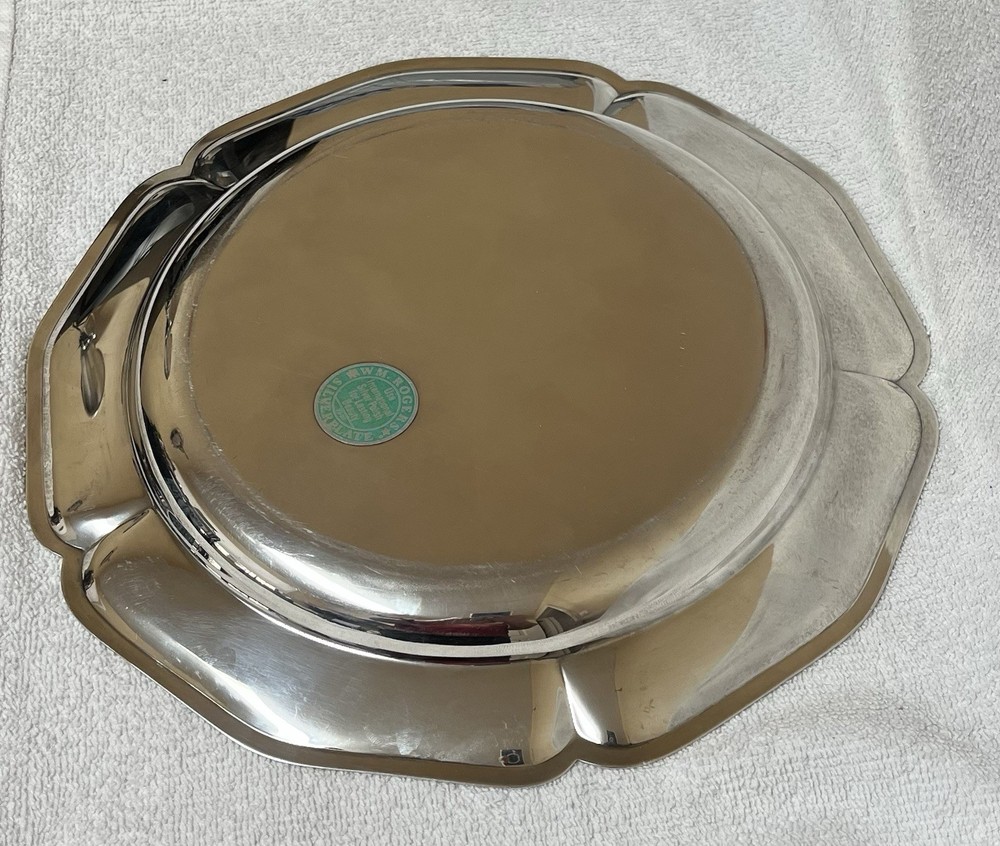 WM Rogers International Silver Co Silverplate Serving Tray 11.5" Decagon Polygon