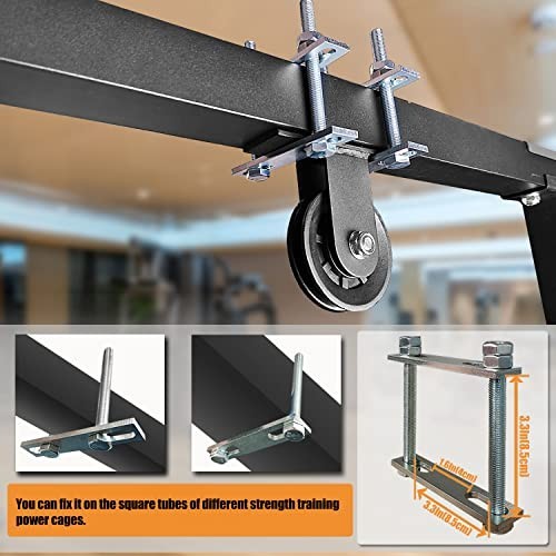 LAT Pulldown Machine Attachment - Dual Pulley System for Home Gym Power Rack