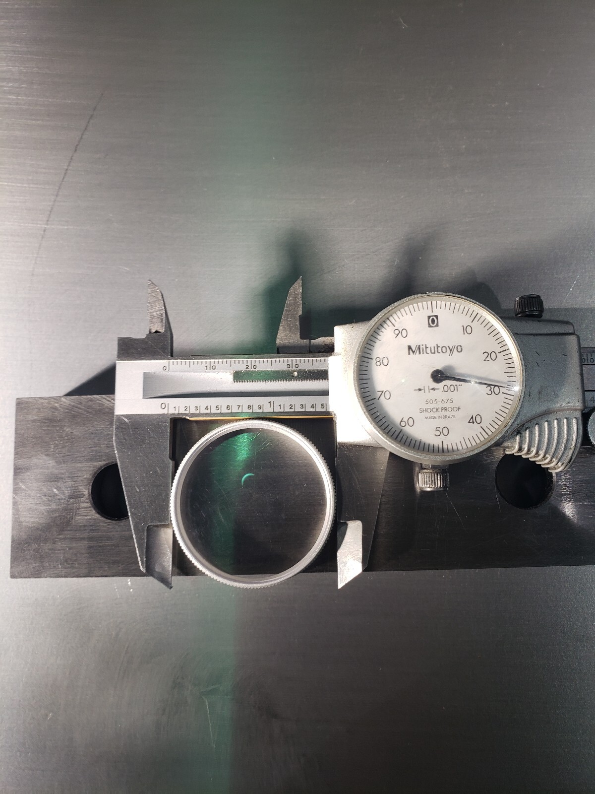 Crystal Cover Bezel lens Mitutoyo Dial Caliper series 505-637-50 Made in USA.