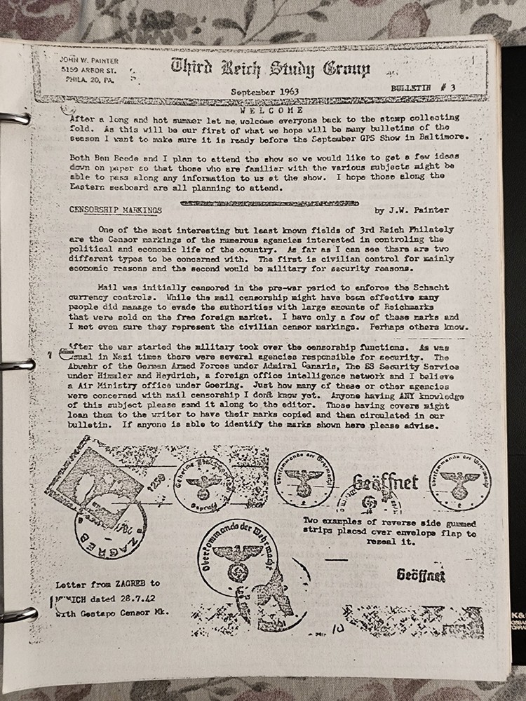 Vintage The Germany Philatelic Society Third Reich Study Group Stamp Collectors