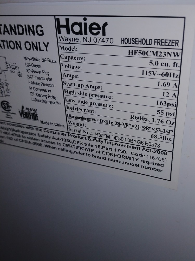 deep freezer 33inches