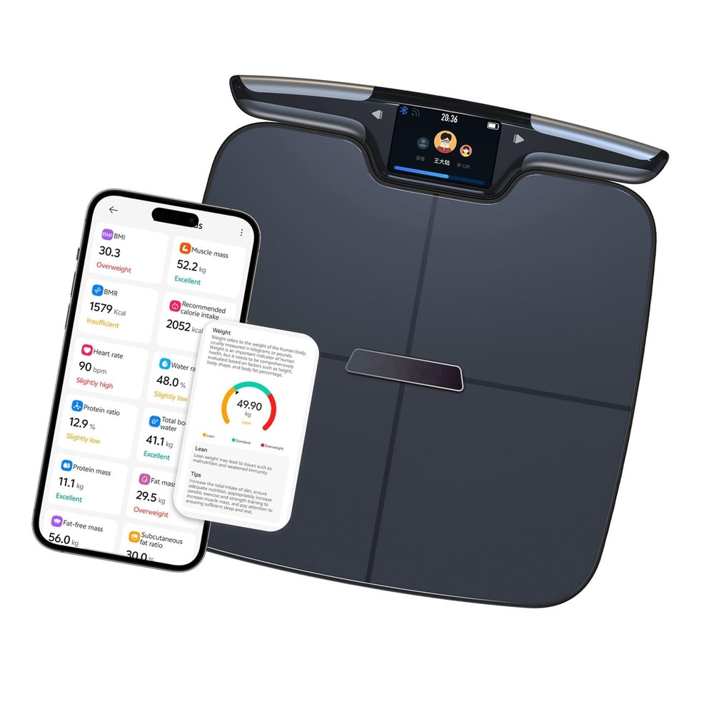 Smart Scale for Body Weight Multi-User Mobile App 8 Electrode Dual Frequency ...
