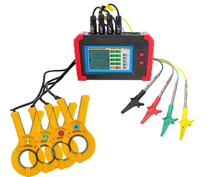Three-Phase Power Quality Analyzer Power Quality Testing with 4pcs Current Clamp