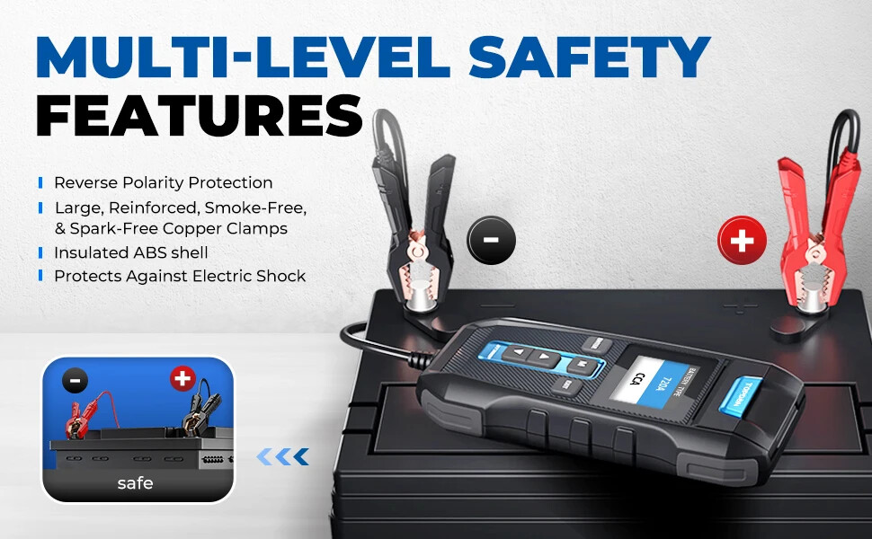 Battery Tester with Pressure Digital Charging Boost Test Tools Auto Analyzer