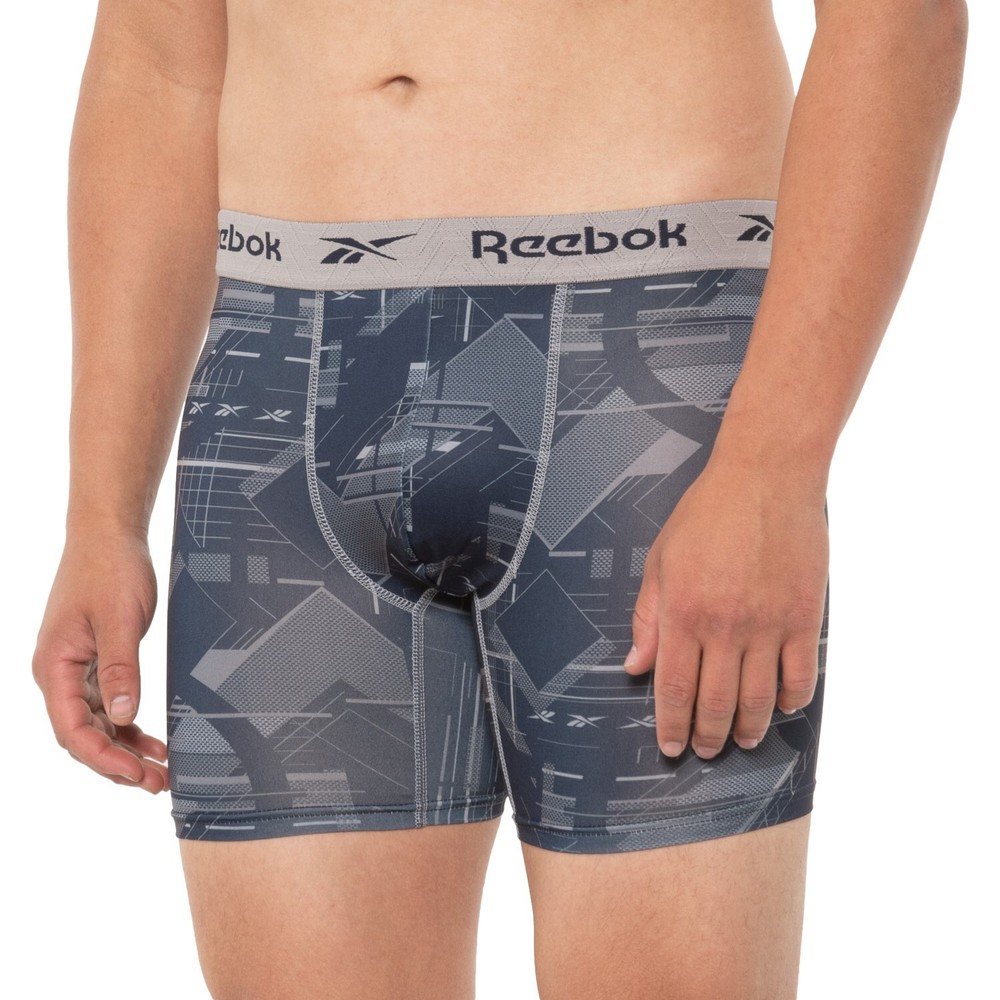 4 Pack REEBOK Men's 6" STRETCH Boxer Briefs PERFORMANCE MEDIUM LARGE XLARGE $34