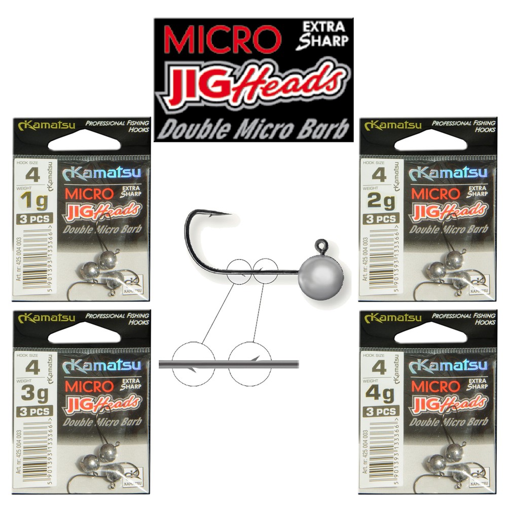 Micro Jig Head Sharp Hook size 4 Drop Shot Soft Lures Double Micro Barb Fishing