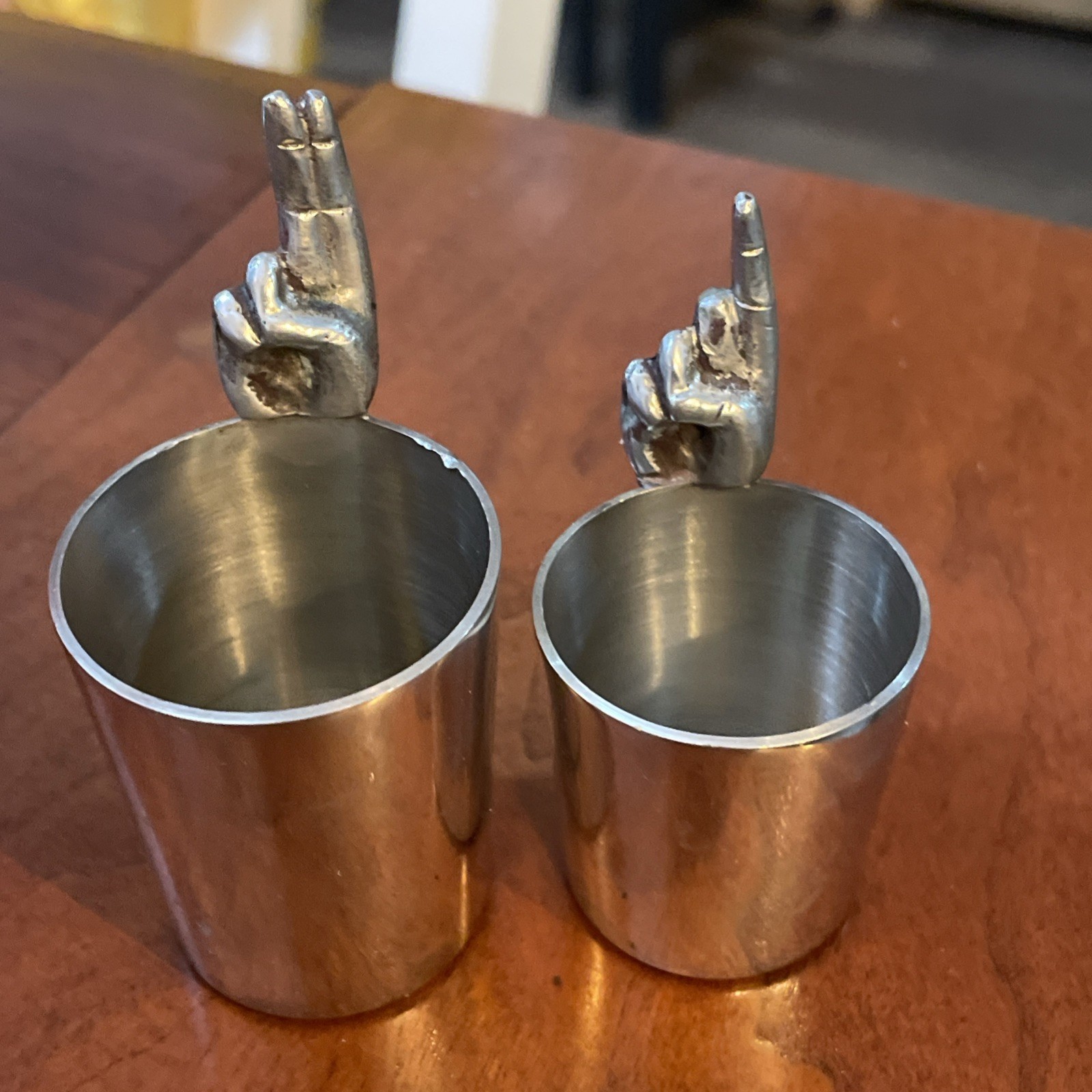 One-Finger & Two Finger Silver Jigger Set