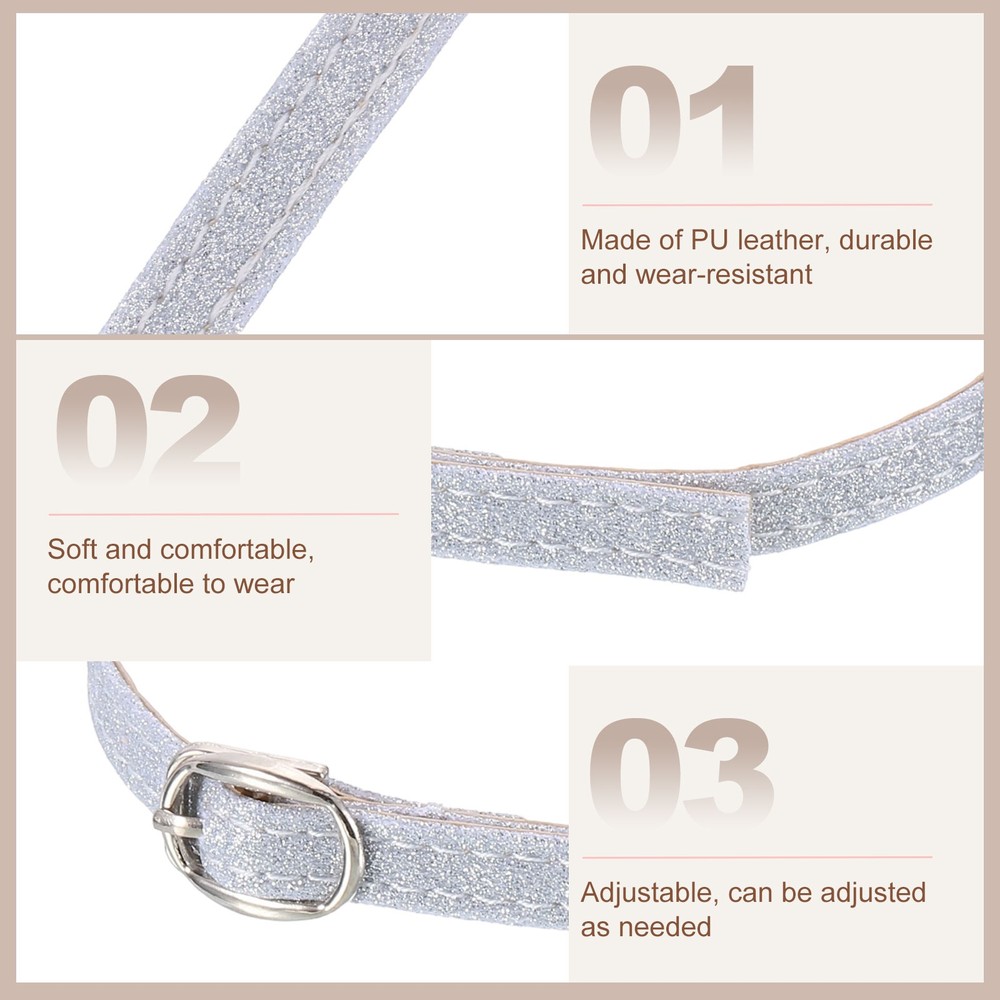2 Pair Replacement Ankle Strap for Heels Shoe Band, Silver