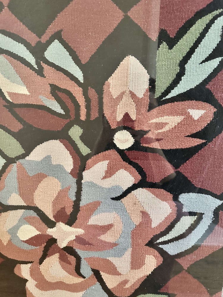 Floral Needlepoint Framed 42x27'