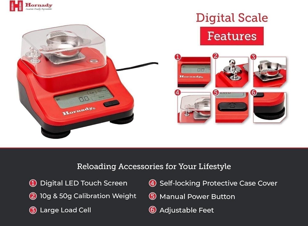 Hornady M2 Digital Bench Scale, 050111 - Compact Powder Scale for Reloading...