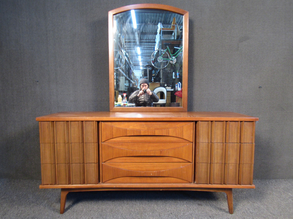 Mid-Century Walnut Sideboard w\ Mirror
