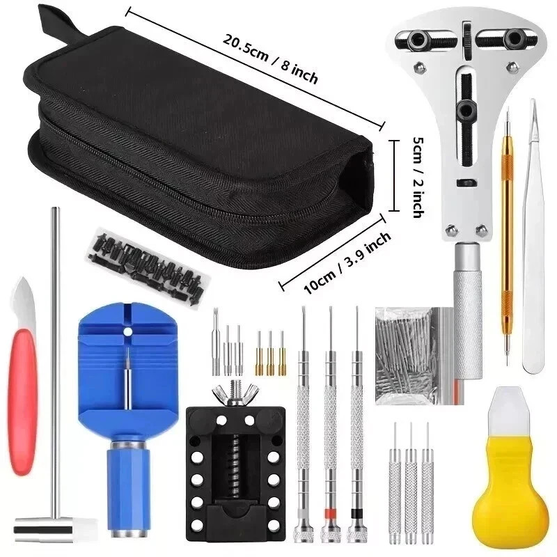 147PCS Watch Repair Tool Kit Back Case Opener Remover Spring Pin Bars Watchmaker