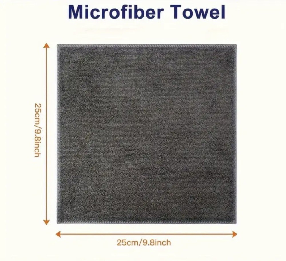 10Qty- Microfiber cleaning cloth gray 10” X 10”
