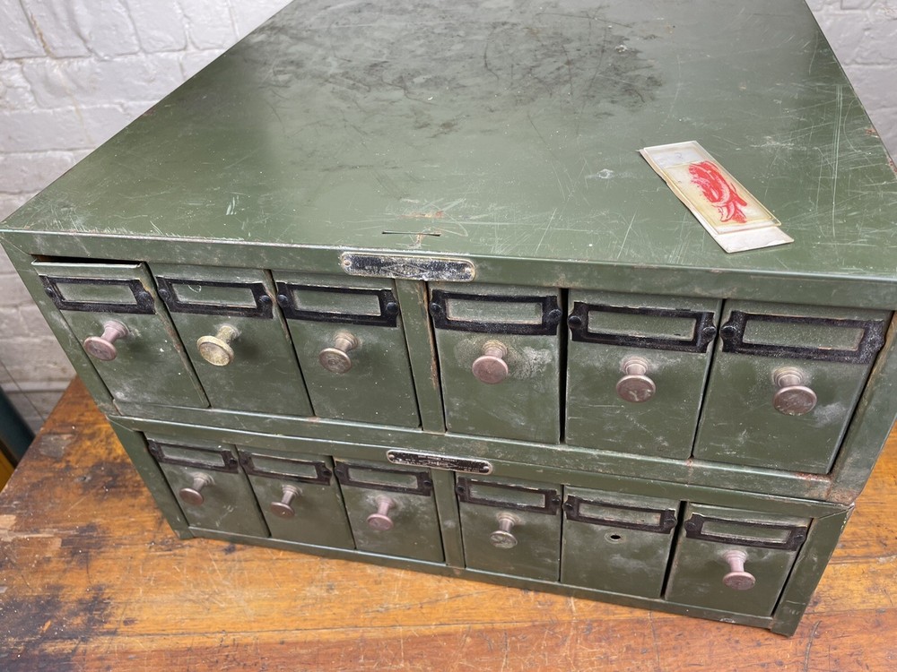 C.1940 Microscope Slide Cabinets ~ Paragon C&C Co. NY, Stackable, 12 Drawers