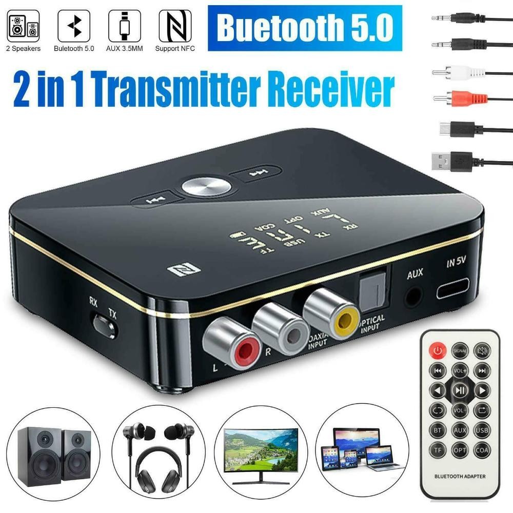 NFC Multi-Function Bluetooth Receiver Wireless 3.5mm AUX to 2RCA Audio Adapter B