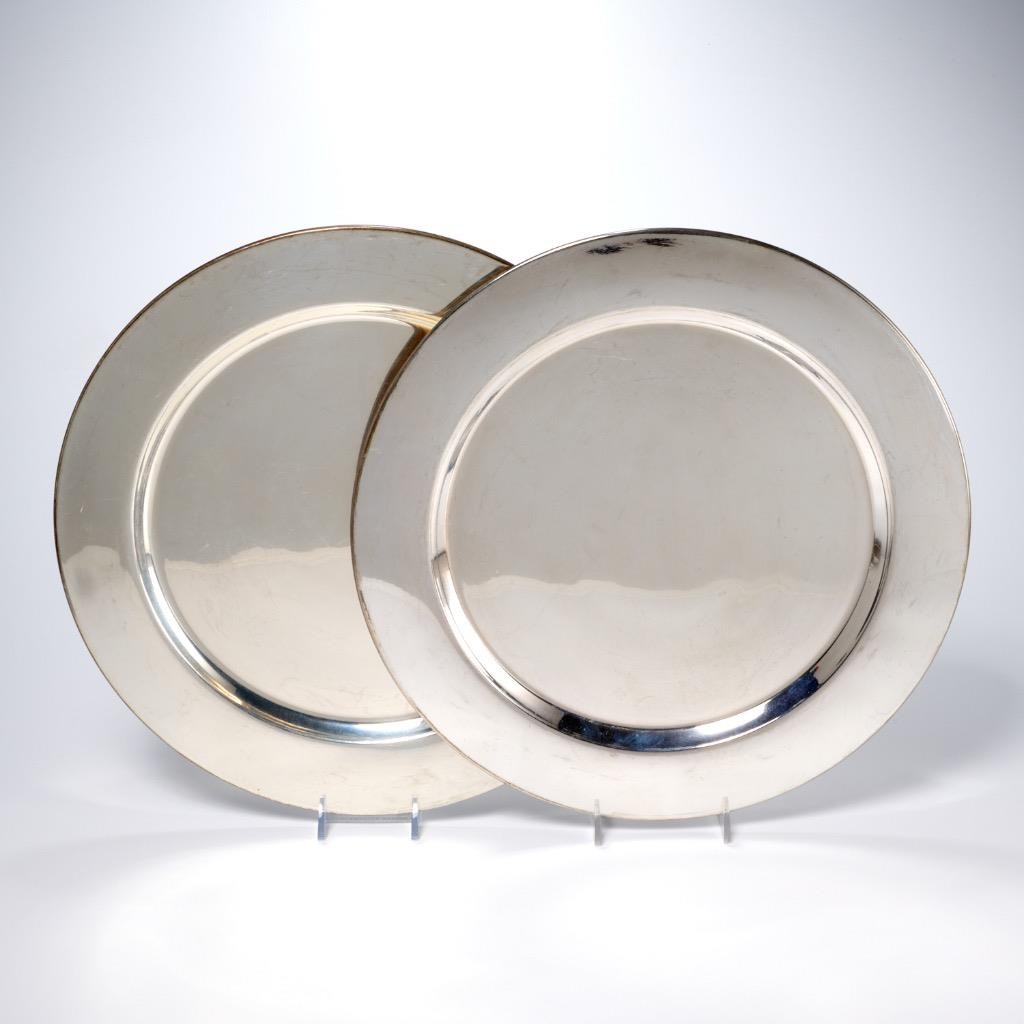 12 Silver Plated Round Charger Service Presentation Plates Barbara Walters B