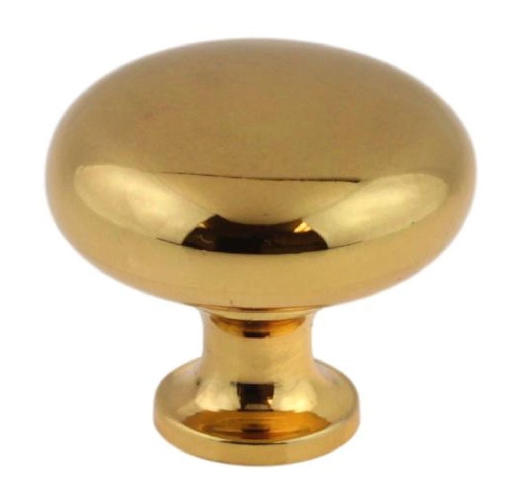 1-3/16" Round Knob Gold Plated