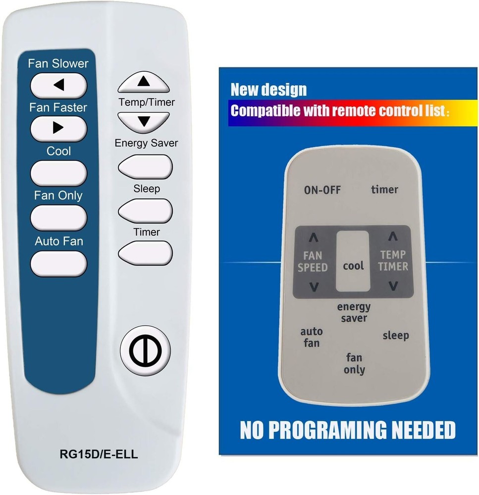 Enhanced Remote Control for Frigidaire RG15D/E-ELL AC - No Programming Needed