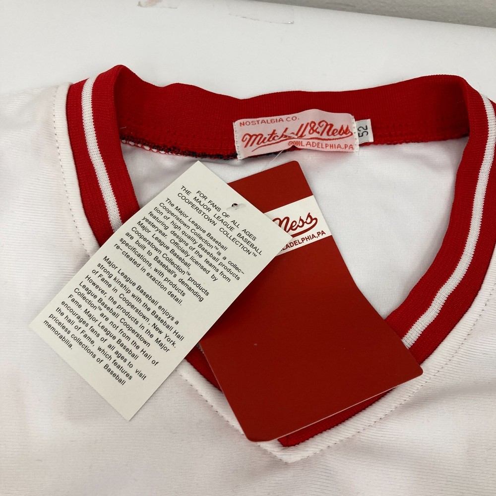 Johnny Bench Signed Inscribed Cincinnati Reds STAT Mitchell & Ness Jersey JSA