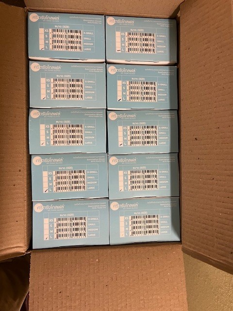 NITRILE GLOVES 4 Mil Case of blue nitrile gloves 1000 pcs Non Medical LARGE