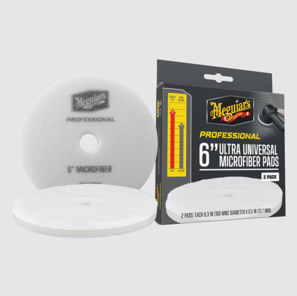Meguiar's 6" Ultra Universal Microfiber Pads for Finish Refinement 2 Pack M6MFP2