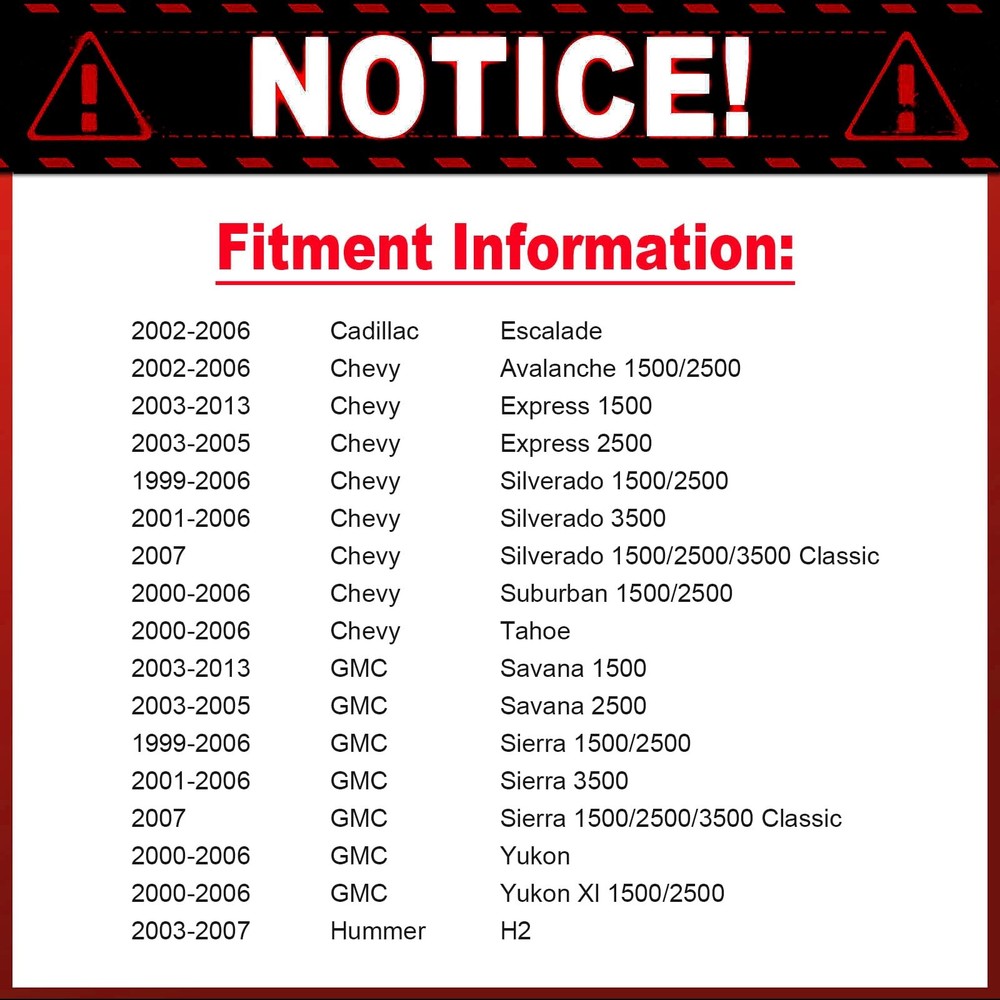 Front ABS Wheel Speed Sensor for 1999-2006 Chevy Silverado 1500 Avalanche Sub...