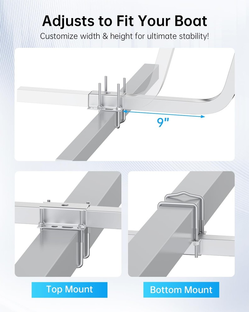 57" Adjustable Boat Trailer Guide Bunks Hot Dip Galvanized Pair
