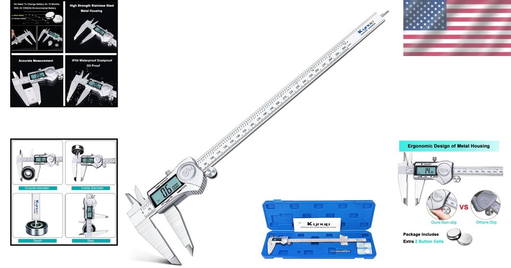Inch Metric Fraction Measuring Tool 12" Caliper