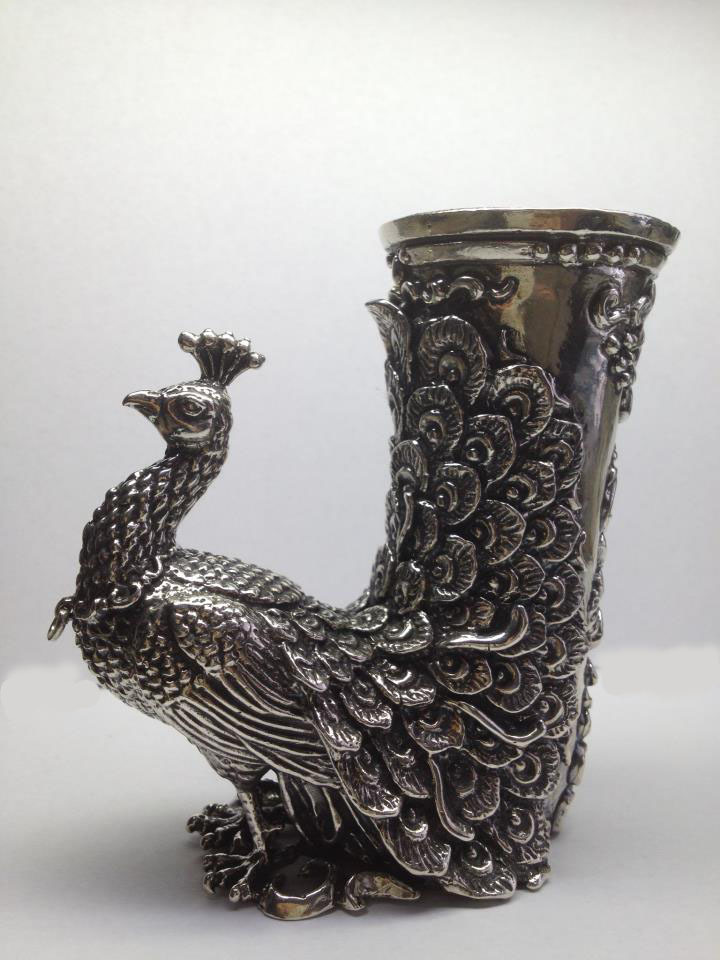 Sterling Silver Peacock Cup