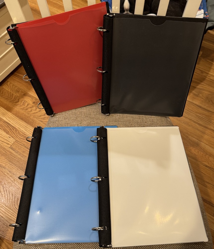 New Set (4) Tashkummy 1" Binders Pivotable Refillable 3 Ring Binders