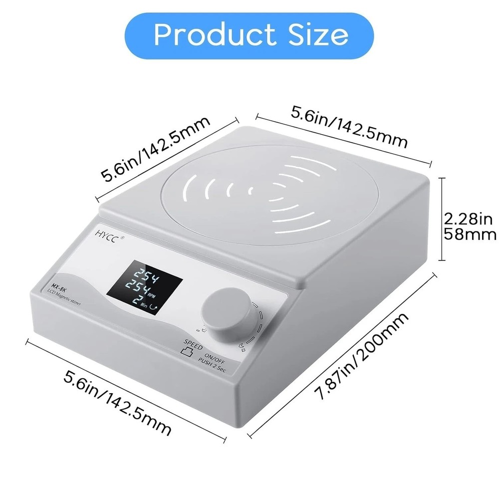 Digital Magnetic Stirrer Laboratory Stir Plate Plate with Timing Function LCD...