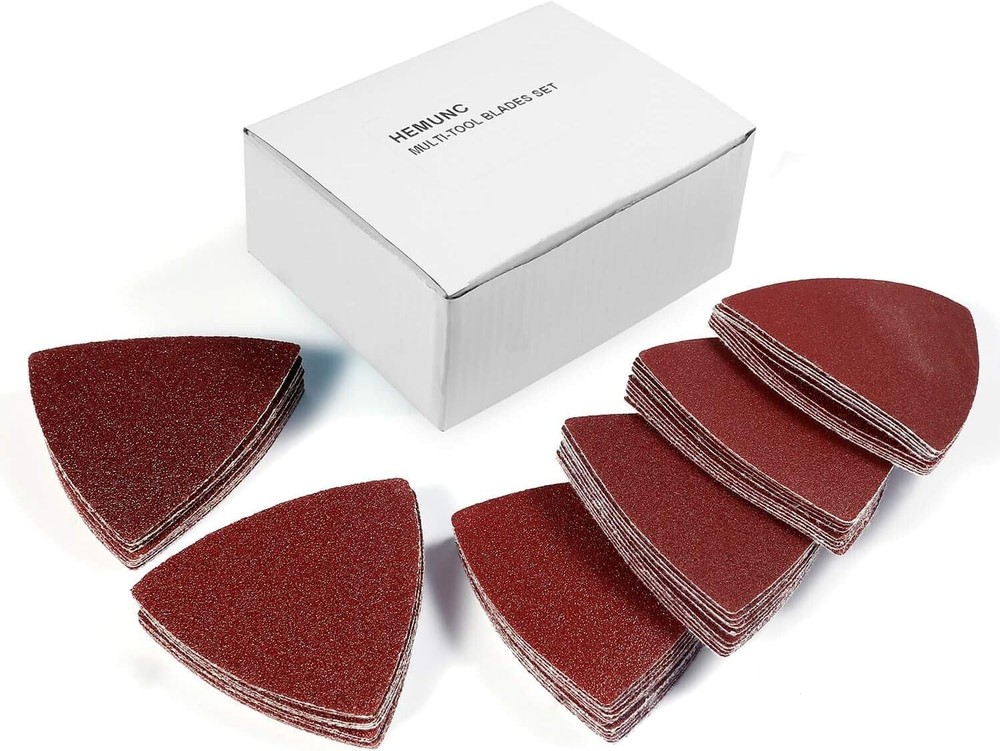 Triangle Oscillating Multi Tool Sanding Pads, 60PACK SANDPAPER, Reddish Brown