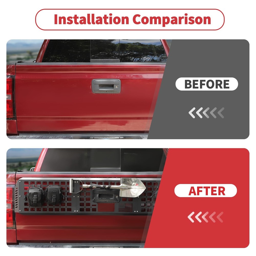 Linskip Tailgate Bed Molle Expansion Panel Compatible with 2014-2018 Chevy Si...