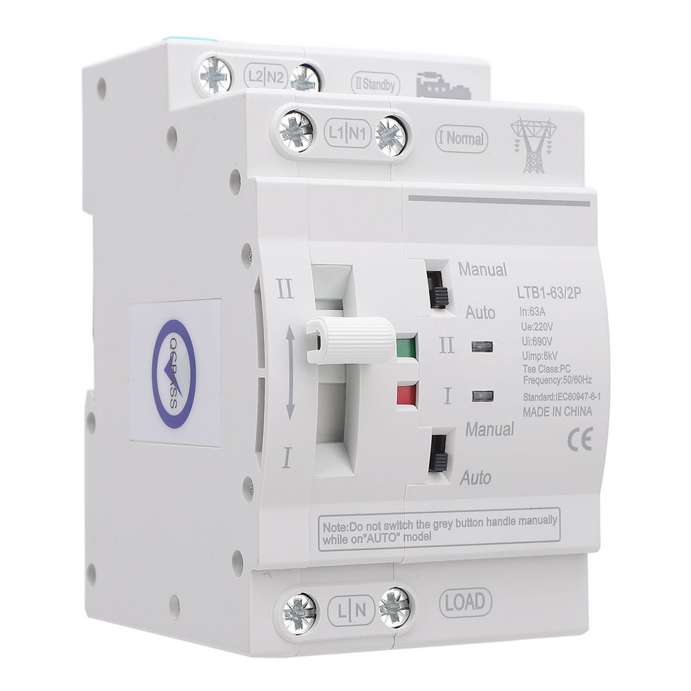 Double Power Automatic Transfer Switch 63A 2P ATS Power Transfer Switch♡