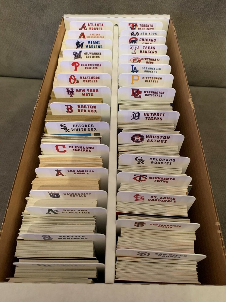(30) TALL Sports Card Dividers With (30) FREE Customized MLB Logo Labels