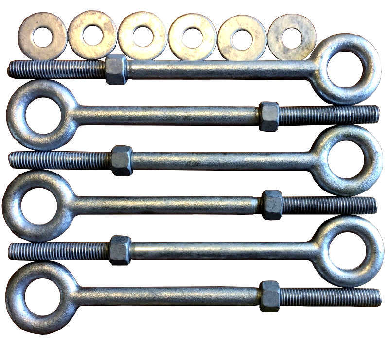 Eye Bolts 2.5" to 12" Drop Forged Hot-Dipped Galvanized Steel Eyebolts