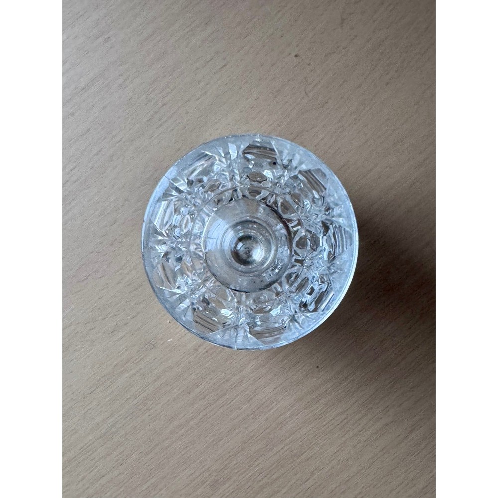 Vintage Clear Depression Glass Lidded Trinket Jar 4.5" Pressed Pattern