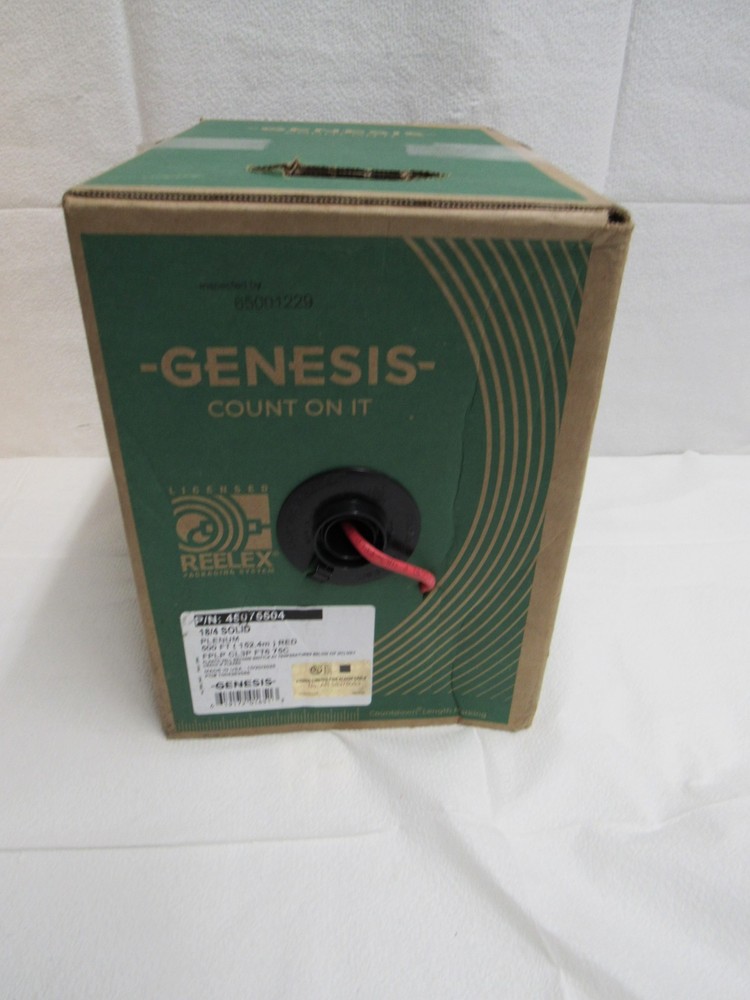 Genesis 45075504 18/4 Solid Plenum Fire Alarm Cable Red 500 Ft