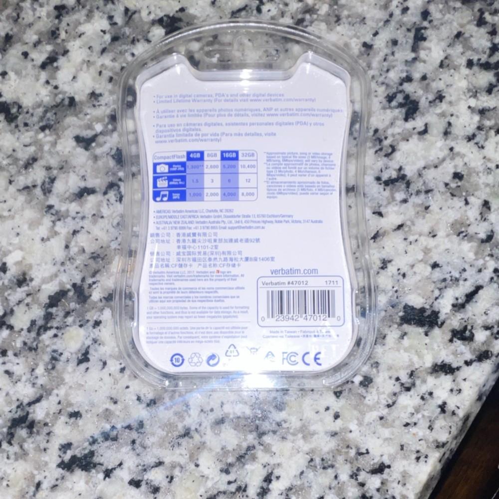 Verbatim CompactFlash Card 2GB Universal Storage Memory Card