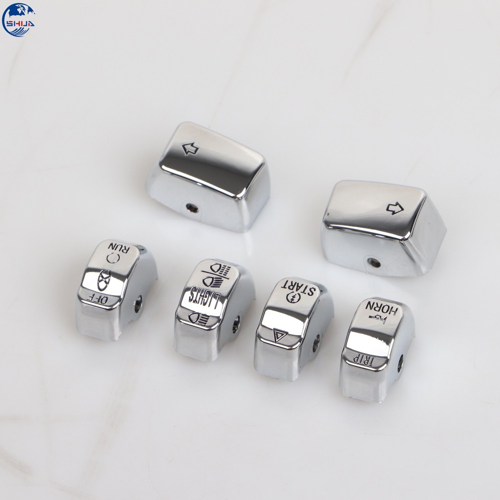 Chrome Hand Control Switch Housing Button Cap For Harley Dyna Softail FLSTN CVO