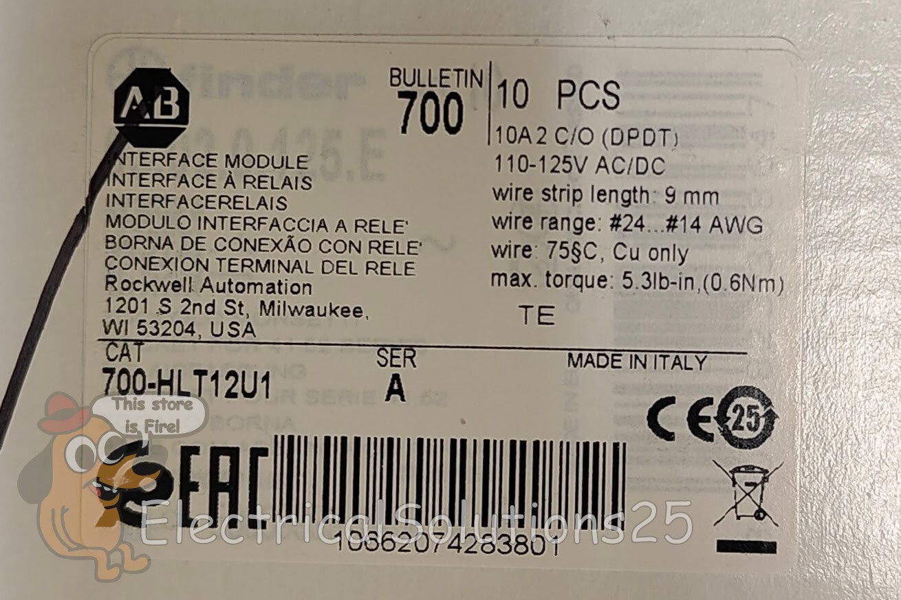 New Allen-Bradley 700-HLT12U1 compact general-purpose relay - Free Shipping