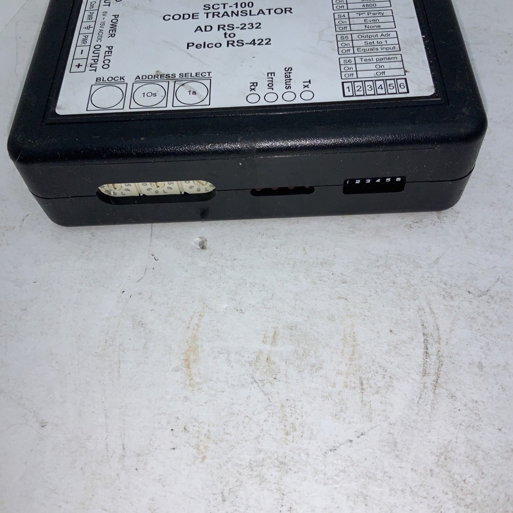 Sennetech SCT-100 Code Translator AD RS-232 To Pelco RS-422 Single Camera Code