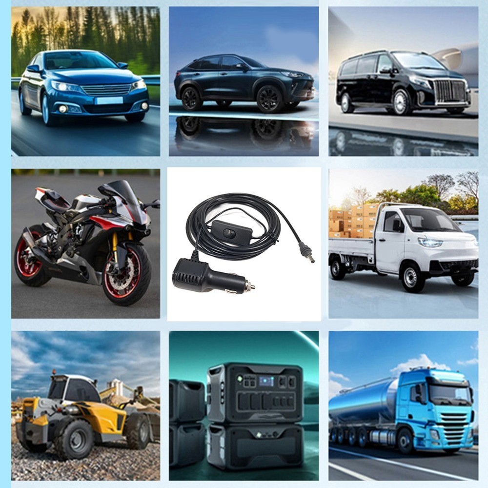 Multi Device Compatible 5M Vehicle Charger Power Cable with Real Voltmeter