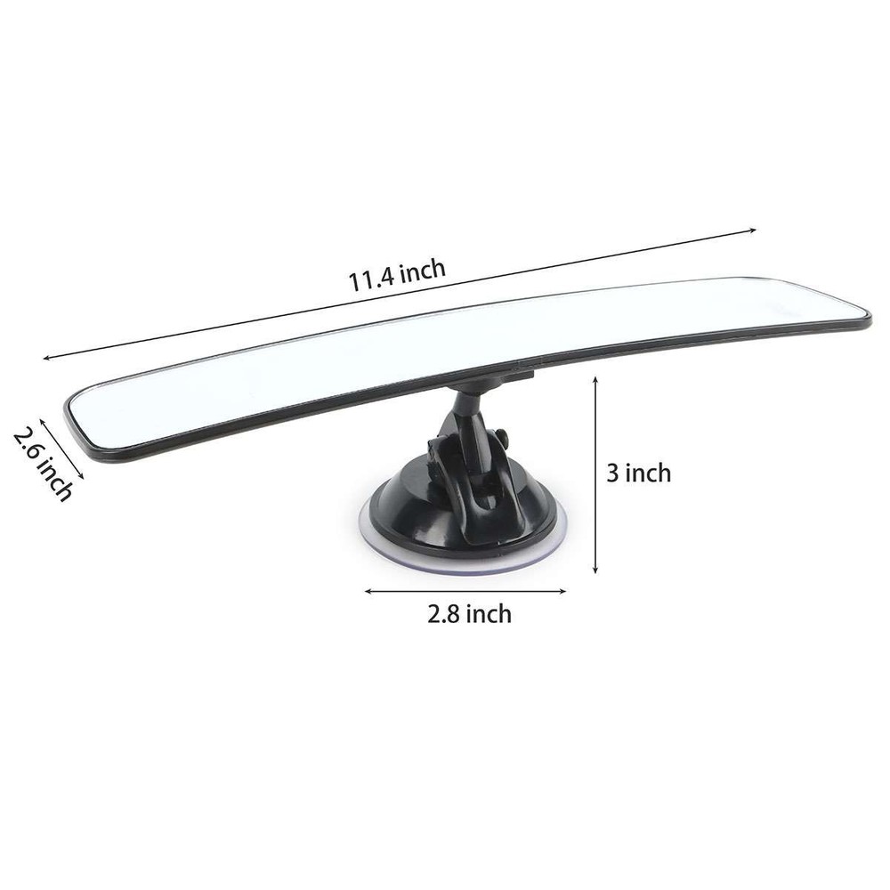 Car Interior Mirror View Rear Wide Flat Cup Suction Universal Angle Adjustable