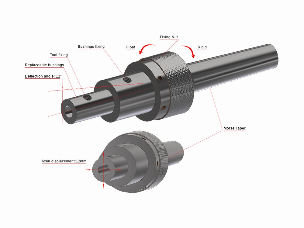 Floating Reamer Holder MT3 with replaceable bushings
