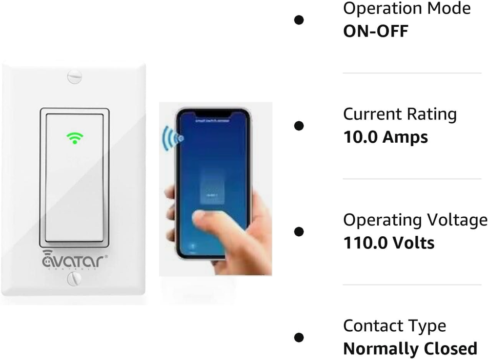 Smart WIFI In-Wall Switch For Alexa Google Home APP, With A Remote Controller