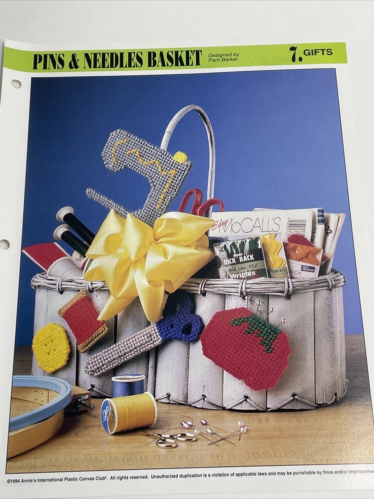 Annie's Attic Pins & Needles Ornaments Scissors Thread  Plastic Canvas Pattern