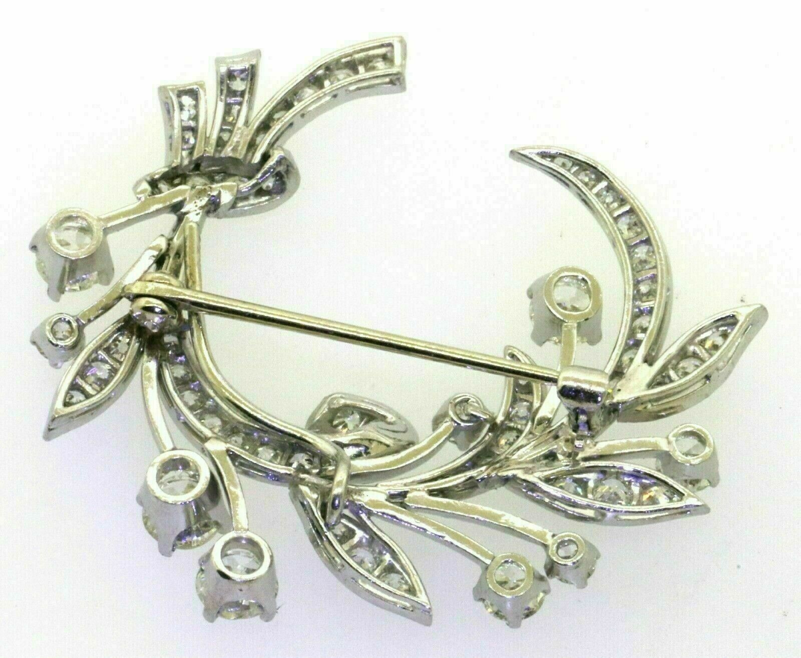 3.00 Ct Round Lab-Created Diamond Pretty Unisex Brooch Pin 14K White Gold Plated