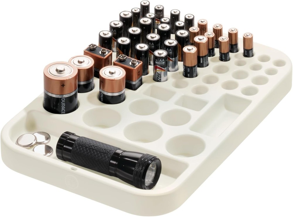 iDesign Recycled Plastic Divided Battery Organizer Insert, Insert